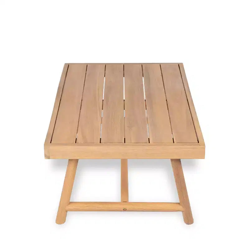 Conjunto de sillón club y mesa de centro rústicos para exteriores Shane de Christopher Knight Home, de madera de acacia tapizada