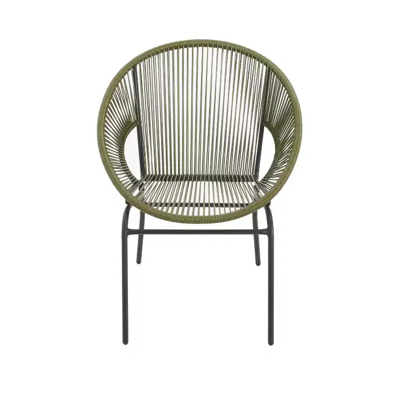 Conjunto de conversación tejido para exteriores de 3 piezas Paoha de Christopher Knight Home con estructura de hierro (mesa no incluida)