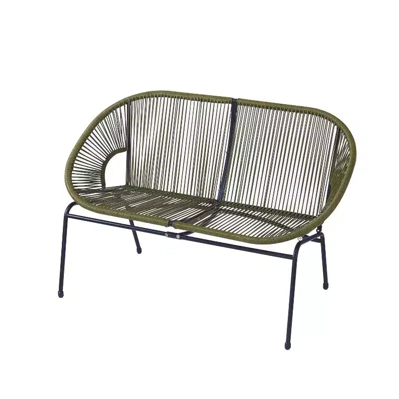 Conjunto de conversación tejido para exteriores de 3 piezas Paoha de Christopher Knight Home con estructura de hierro (mesa no incluida)