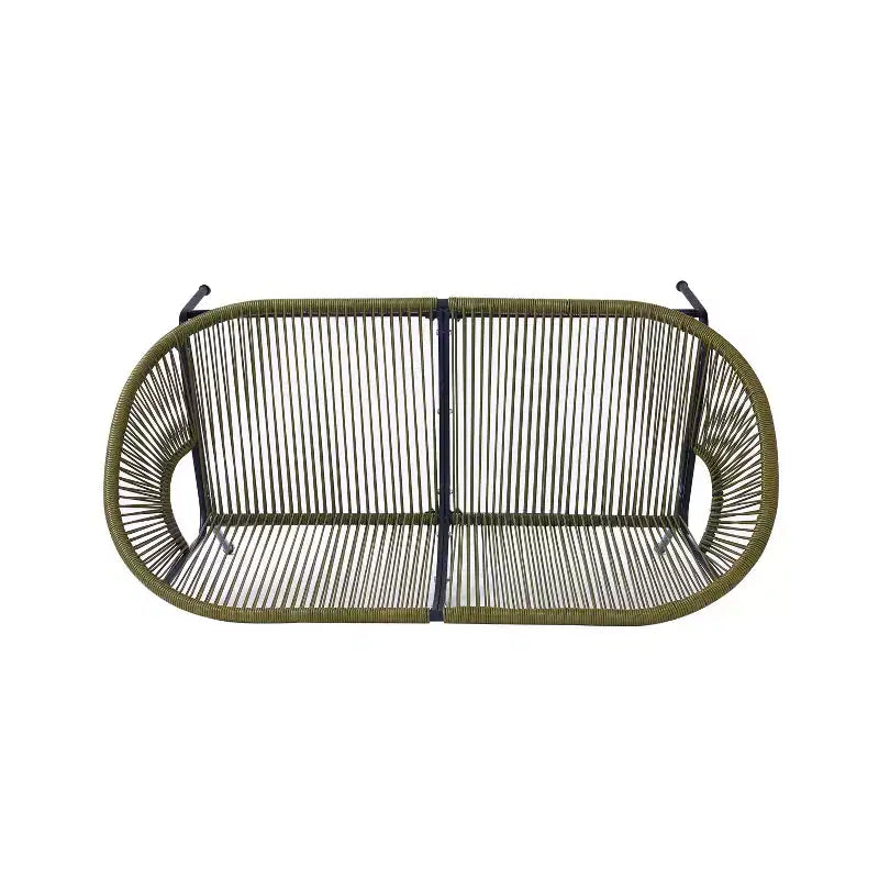 Conjunto de conversación tejido para exteriores de 3 piezas Paoha de Christopher Knight Home con estructura de hierro (mesa no incluida)