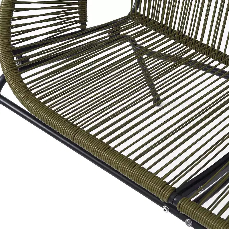 Conjunto de conversación tejido para exteriores de 3 piezas Paoha de Christopher Knight Home con estructura de hierro (mesa no incluida)