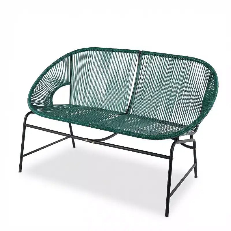 Conjunto de conversación tejido para exteriores de 3 piezas Paoha de Christopher Knight Home con estructura de hierro (mesa no incluida)