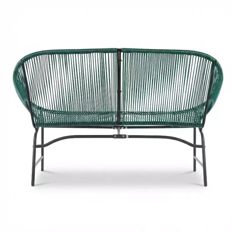 Conjunto de conversación tejido para exteriores de 3 piezas Paoha de Christopher Knight Home con estructura de hierro (mesa no incluida)
