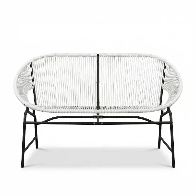 Conjunto de conversación tejido para exteriores de 3 piezas Paoha de Christopher Knight Home con estructura de hierro (mesa no incluida)