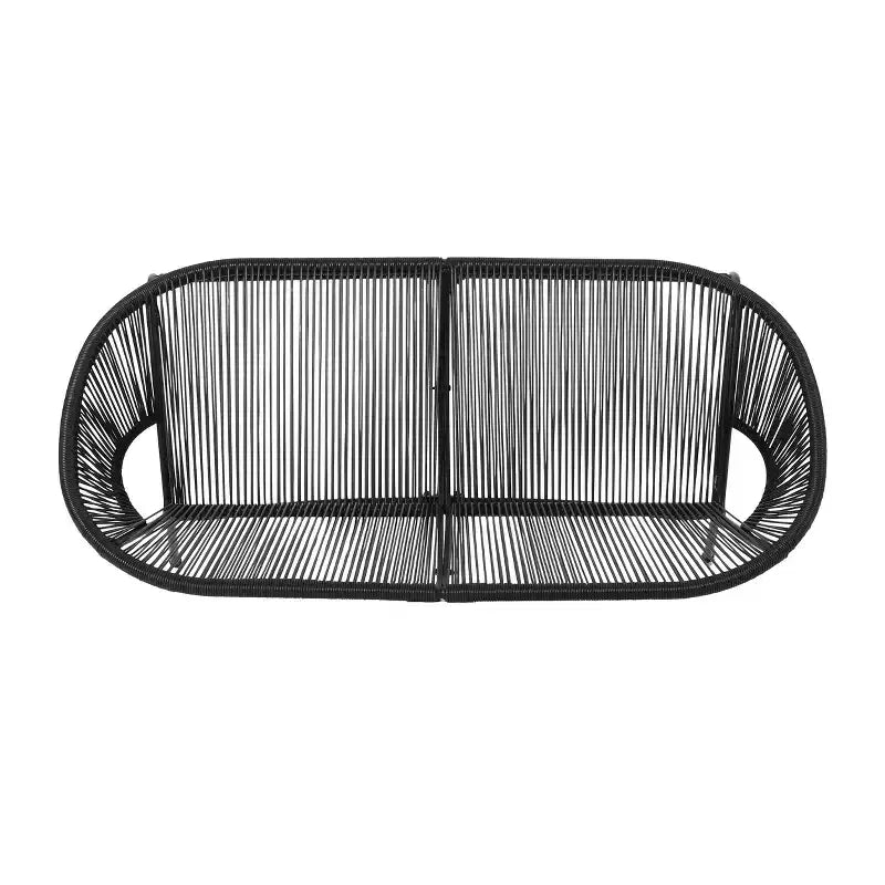 Conjunto de conversación tejido para exteriores de 3 piezas Paoha de Christopher Knight Home con estructura de hierro (mesa no incluida)