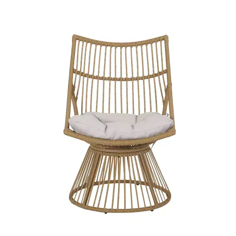 Christopher Knight Home Berton, ensemble de fauteuils club d’extérieur en résine tressée et table d’appoint avec coussin