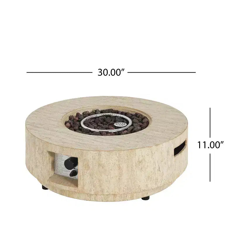 Christopher Knight Home Joplin conjunto de conversación para exteriores de 5 piezas, de madera de acacia y cuerda, con cojines y brasero redondo