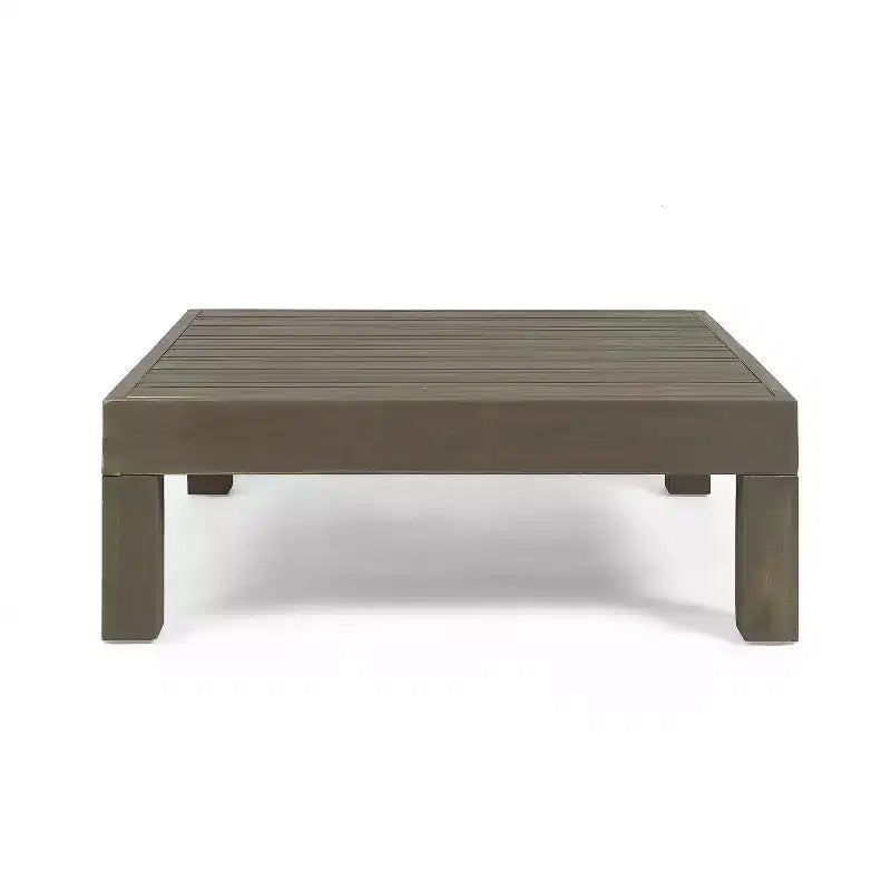 Christopher Knight Home Oana conjunto de sofá biplaza con brazo derecho para exteriores, de madera de acacia, y mesa de centro, con cojín
