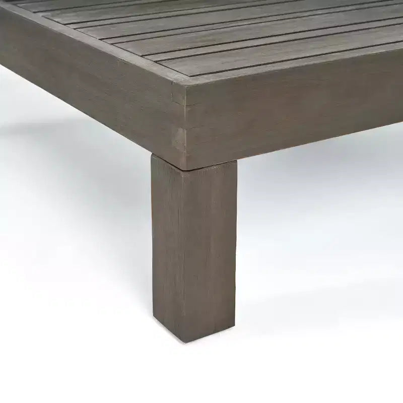 Christopher Knight Home Oana conjunto de sofá biplaza con brazo derecho para exteriores, de madera de acacia, y mesa de centro, con cojín