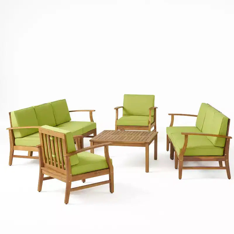 Ensemble de salon d'extérieur 8 places Perla de Christopher Knight Home en bois d'acacia avec coussins