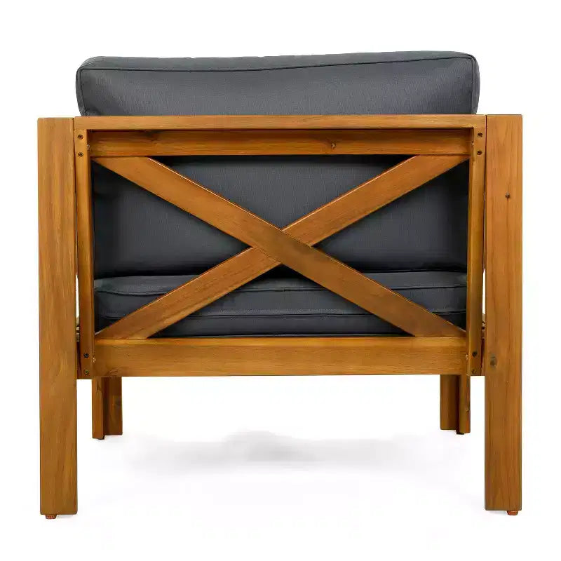 Conjunto de 3 piezas para patio Christopher Knight Home Cedric, de estilo transicional, con sillones de madera de acacia y mesa auxiliar plegable