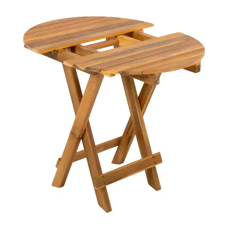 Conjunto de 3 piezas para patio Christopher Knight Home Cedric, de estilo transicional, con sillones de madera de acacia y mesa auxiliar plegable