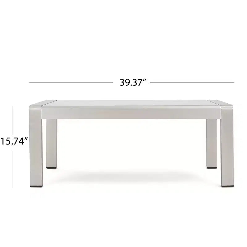 Ensemble GDFStudio Martha d'extérieur avec causeuse en aluminium et table basse, avec coussins