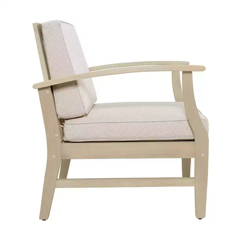 Conjunto rústico de 3 piezas para patio Christopher Knight Home Bennett, con sillones club de acacia y mesa auxiliar redonda