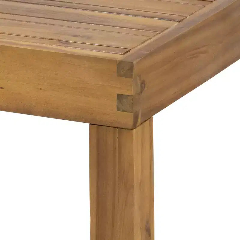 Conjunto de sofá biplaza y mesa de centro para exteriores GDFStudio Allegra, de madera de acacia y mimbre, con cojines