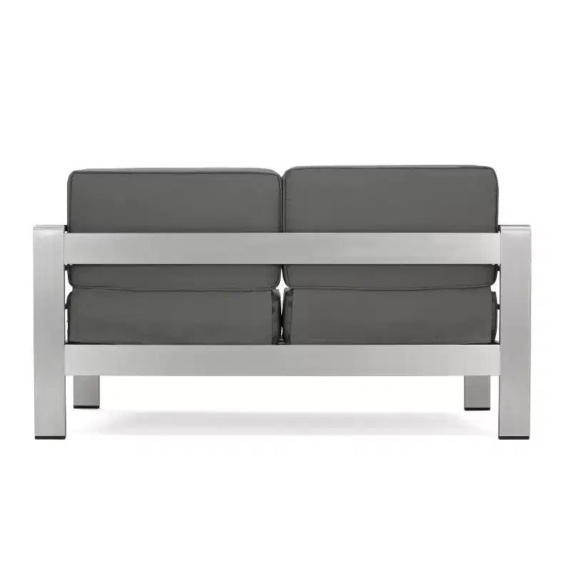 Conjunto de conversación de exterior Wendy de GDFStudio, de aluminio, para 4 personas, con cojines