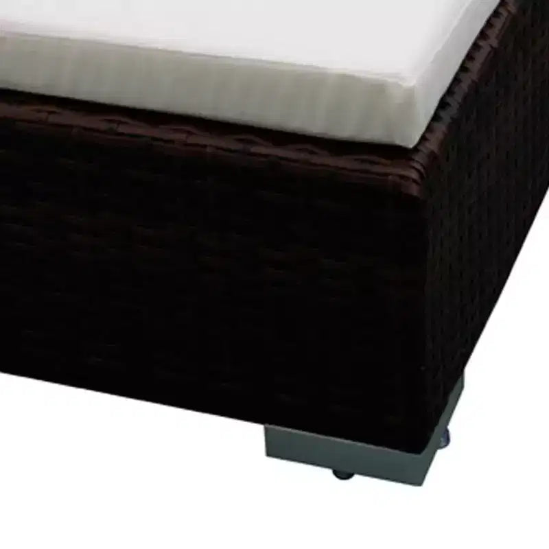 Conjunto de muebles de patio vidaXL de 12 piezas, acero con recubrimiento en polvo marrón, grande