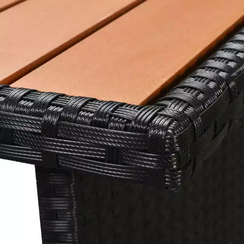 Ensemble de mobilier de terrasse vidaXL de 5 pièces, polyrotin noir et blanc crème