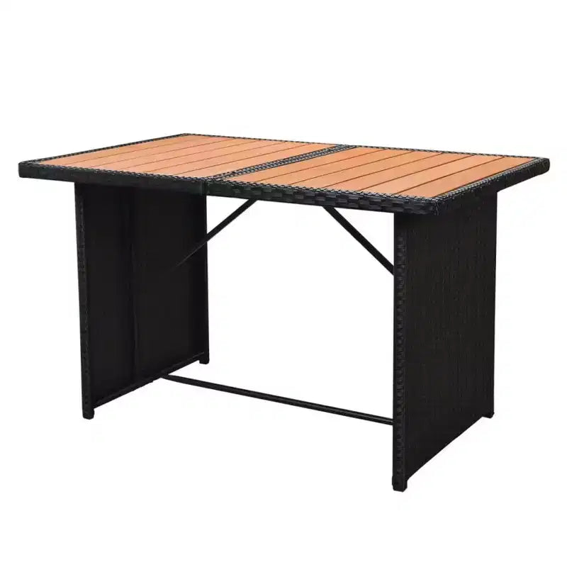 Ensemble de mobilier de terrasse vidaXL de 5 pièces, polyrotin noir et blanc crème