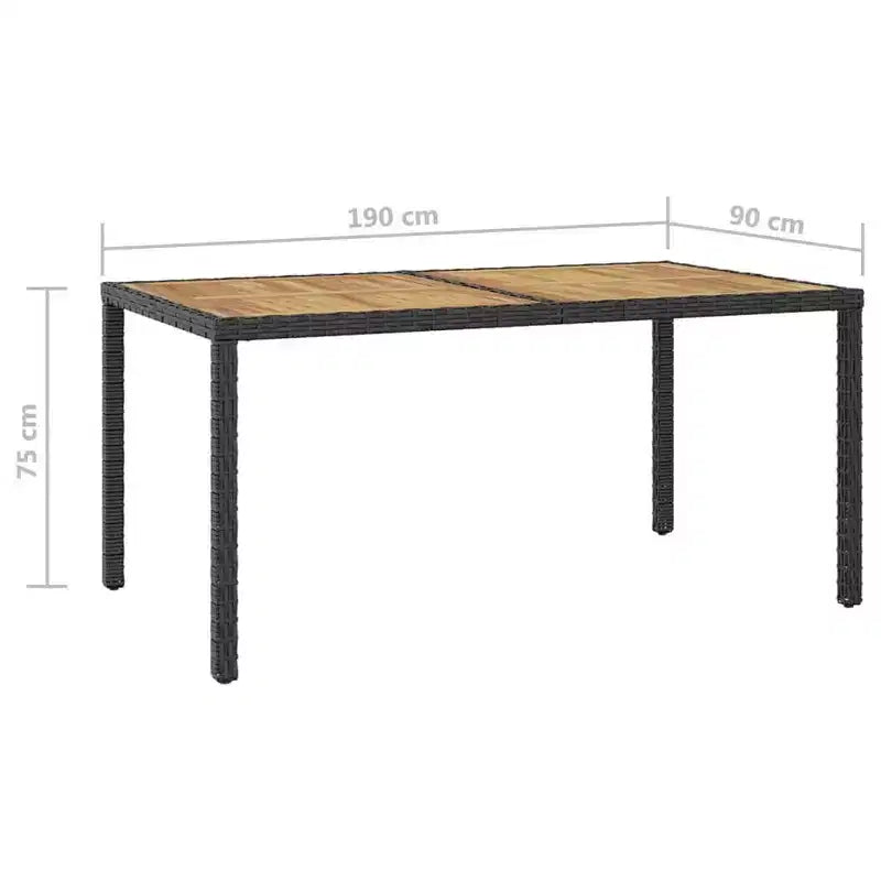 vidaXL Ensemble de mobilier d'extérieur noir