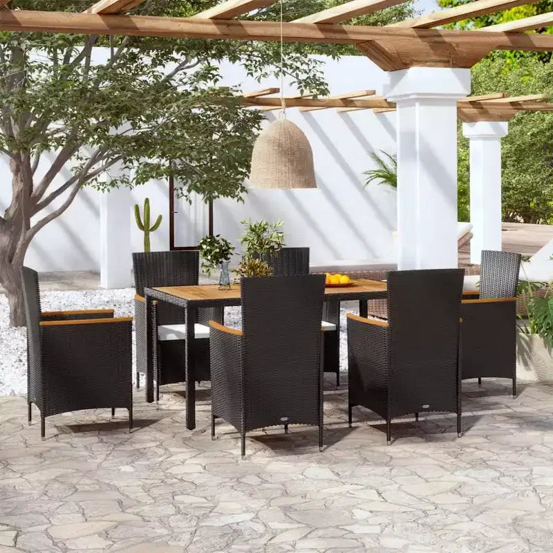 vidaXL Ensemble de mobilier d'extérieur noir