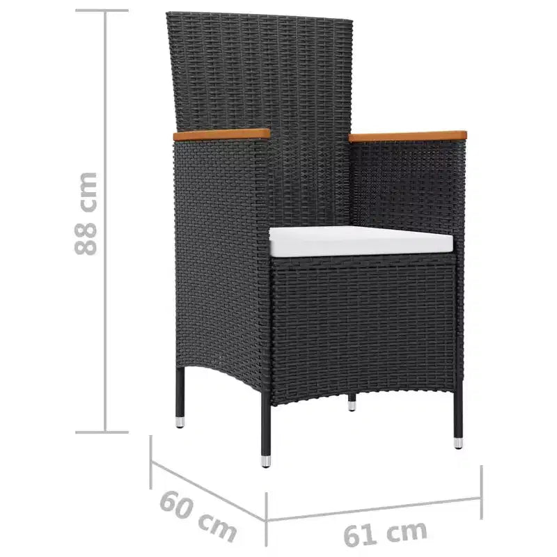 vidaXL Ensemble de mobilier d'extérieur noir