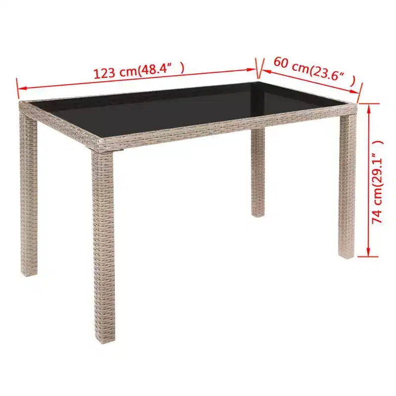 Conjunto de comedor de exterior vidaXL, de poliratán gris, mediano y plegable