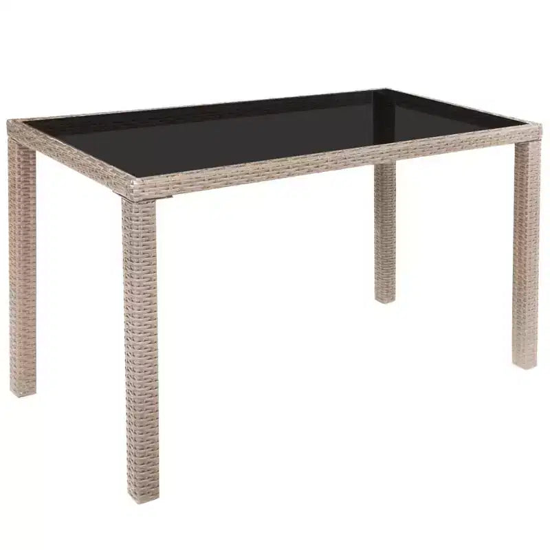 Conjunto de comedor de exterior vidaXL, de poliratán gris, mediano y plegable
