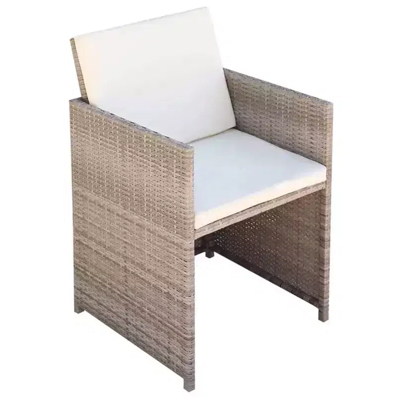 Conjunto de comedor de exterior vidaXL, de poliratán gris, mediano y plegable
