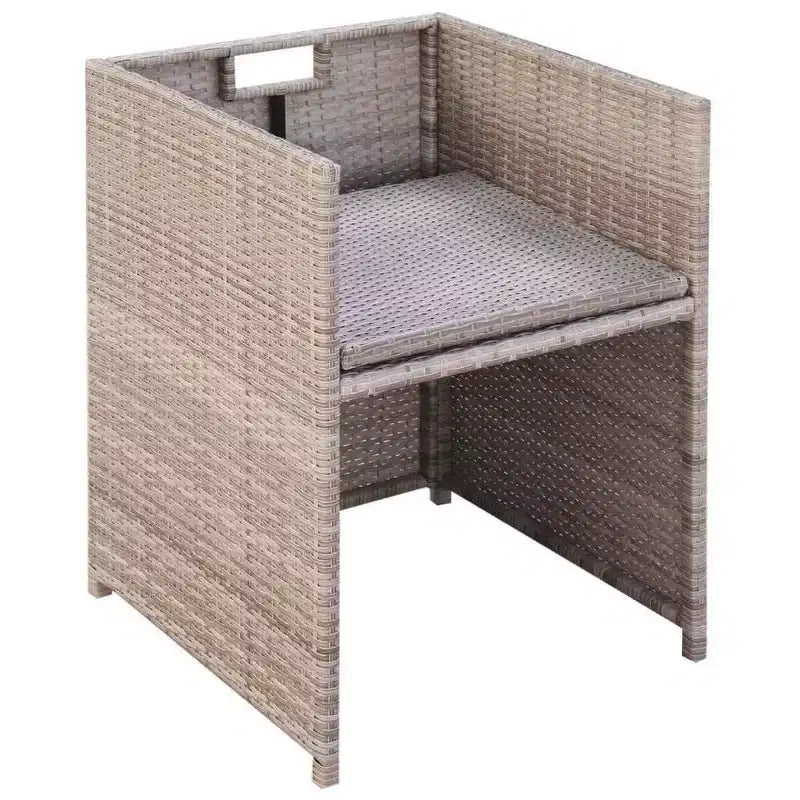 Conjunto de comedor de exterior vidaXL, de poliratán gris, mediano y plegable