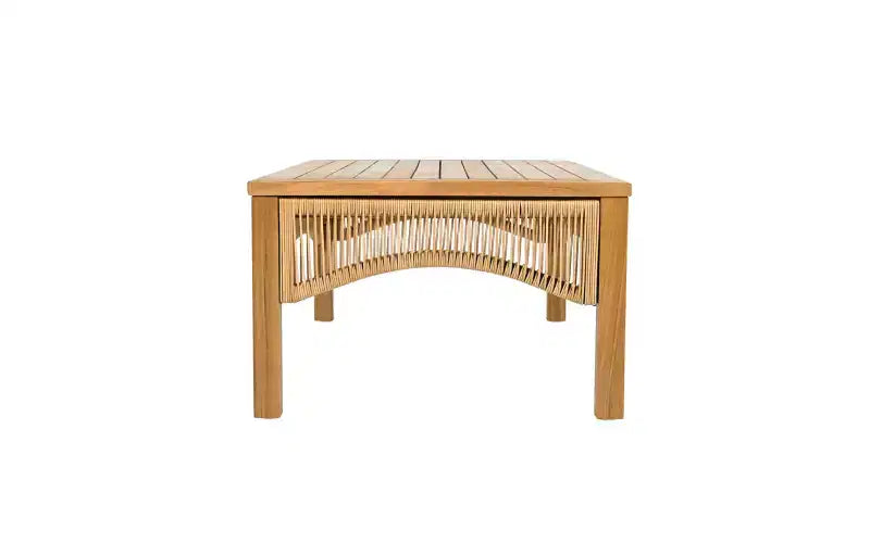 Ensemble de conversation de patio Christopher Knight Home Ignis Boho, 5 pièces, en bois d’acacia et faux rotin, avec coussins et table basse à lattes