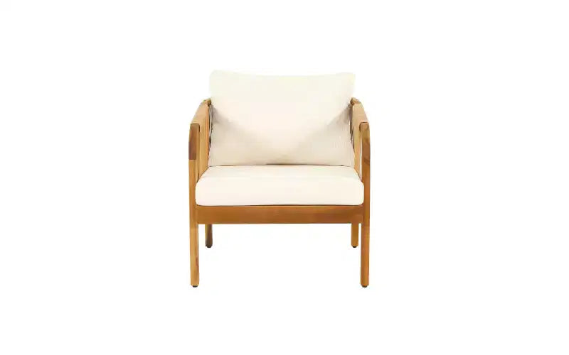 Ensemble de conversation de patio Christopher Knight Home Ignis Boho, 5 pièces, en bois d’acacia et faux rotin, avec coussins et table basse à lattes