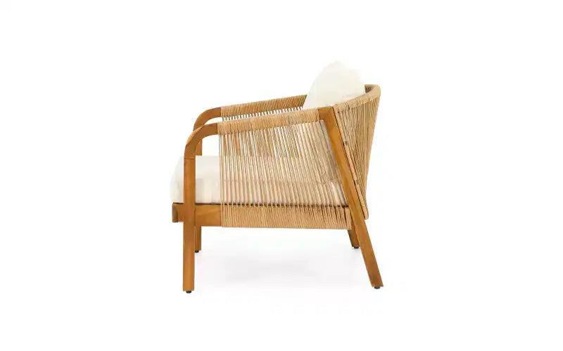 Ensemble de conversation de patio Christopher Knight Home Ignis Boho, 5 pièces, en bois d’acacia et faux rotin, avec coussins et table basse à lattes