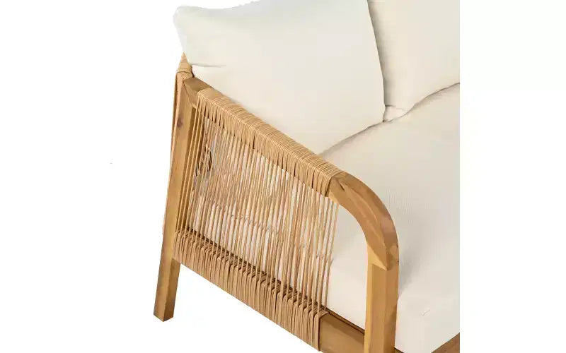 Ensemble de conversation de patio Christopher Knight Home Ignis Boho, 5 pièces, en bois d’acacia et faux rotin, avec coussins et table basse à lattes