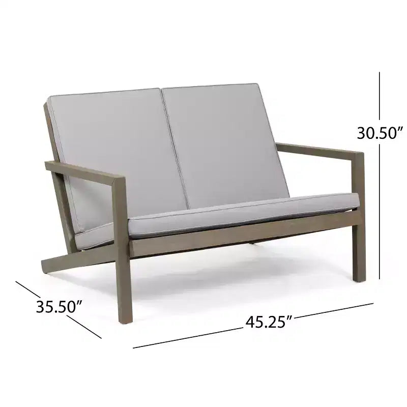 Conjunto de conversación para exteriores Christopher Knight Home Todd de 7 piezas de madera de acacia con cojines resistentes al agua