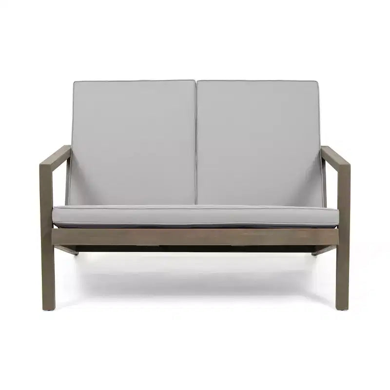 Conjunto de conversación para exteriores Christopher Knight Home Todd de 7 piezas de madera de acacia con cojines resistentes al agua