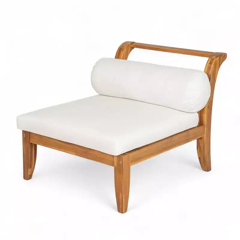 Conjunto de sofá para patio de 6 PIEZAS, conjunto modular seccional de muebles de jardín para exterior, conjunto de conversación en forma de L con mesa, otomana, cojines y almohadas- ModernLuxe