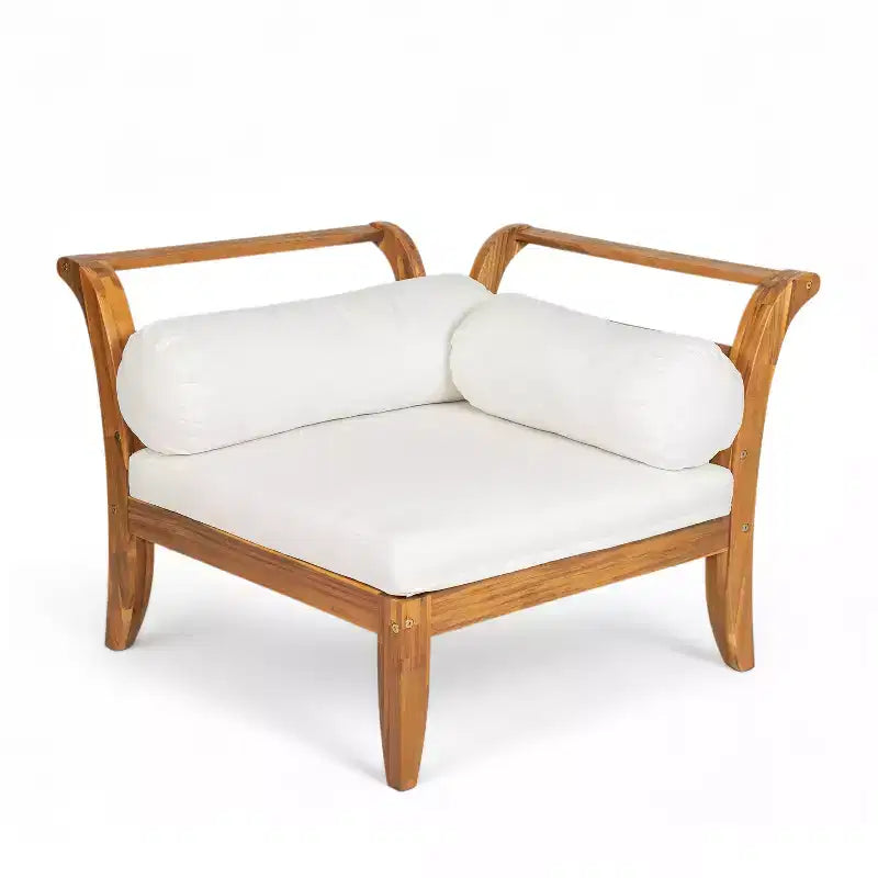Conjunto de sofá para patio de 6 PIEZAS, conjunto modular seccional de muebles de jardín para exterior, conjunto de conversación en forma de L con mesa, otomana, cojines y almohadas- ModernLuxe