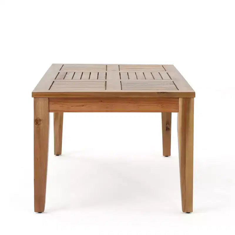 GDFStudio Savannah conjunto de conversación para exterior de madera de acacia y mimbre, sofá biplaza y sillón, 6 plazas