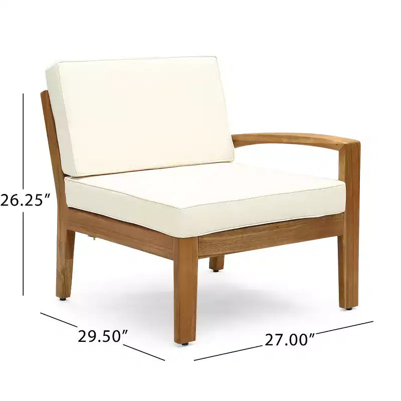 Conjunto de conversación para exterior de madera de acacia Parma de GDFStudio para 7 personas, sofá modular con otomana