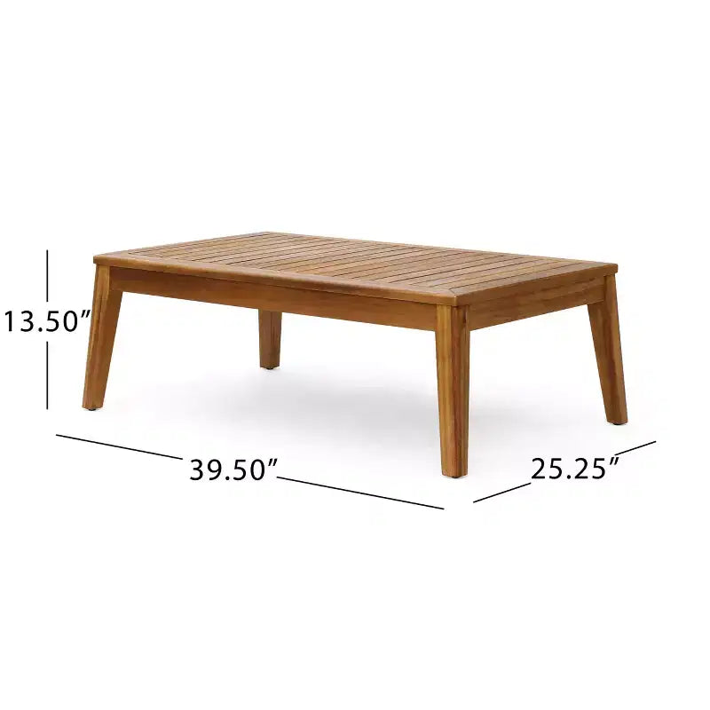 Conjunto de conversación para exterior de madera de acacia Parma de GDFStudio para 7 personas, sofá modular con otomana