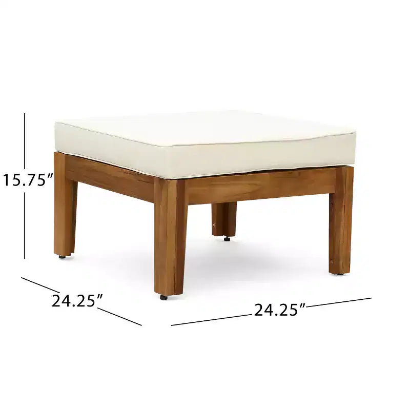 Conjunto de conversación para exterior de madera de acacia Parma de GDFStudio para 7 personas, sofá modular con otomana