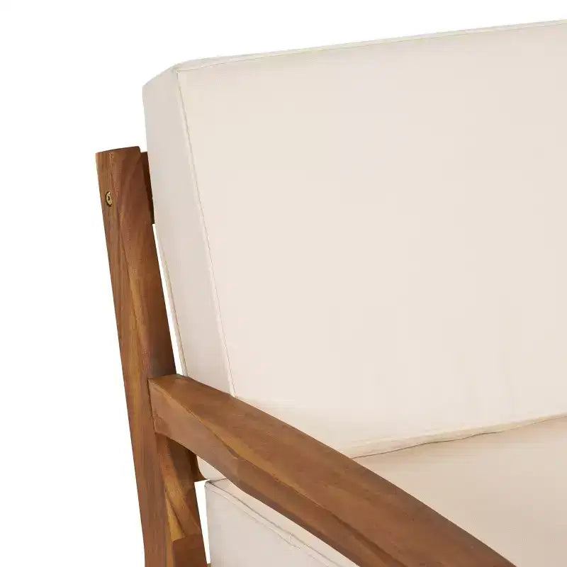 Conjunto de conversación para exterior de madera de acacia Parma de GDFStudio para 7 personas, sofá modular con otomana