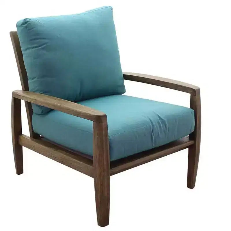Conjunto de asientos de 3 piezas de teca FSC Avalon de Courtyard Casual. Incluye: dos sillones club y una mesa auxiliar redonda