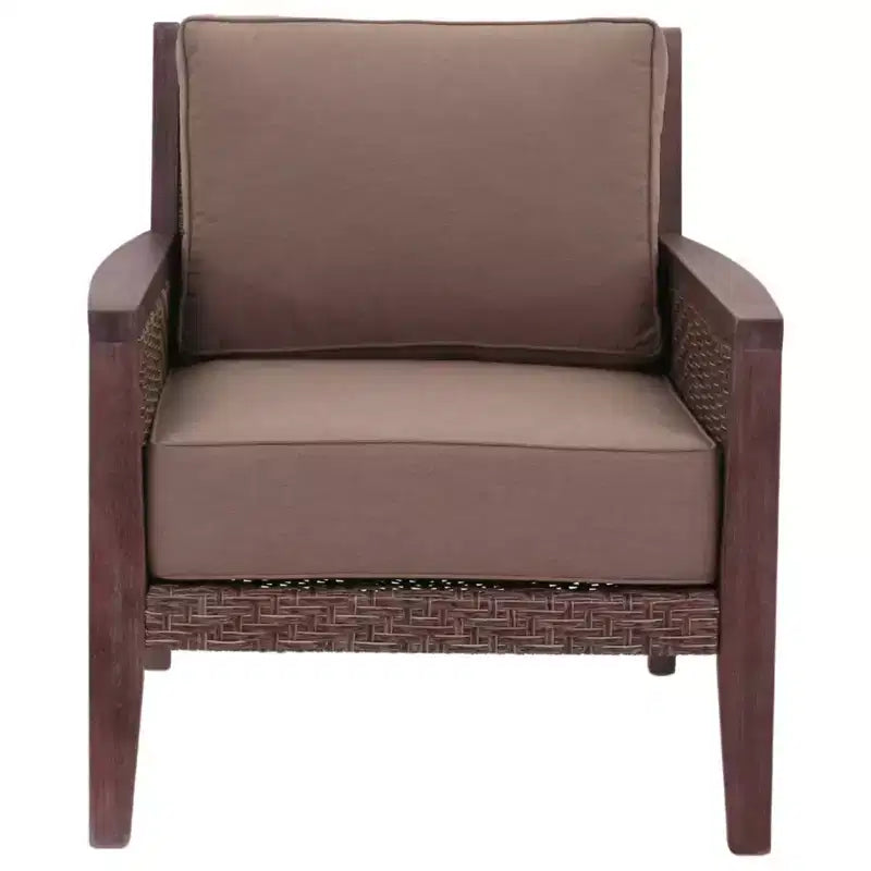 Conjunto de sofá de dos plazas Courtyard Casual Buena Vista II de 6 piezas con otomanas. Incluye: un sofá de dos plazas, una mesa de centro, dos sillones club y dos otomanas