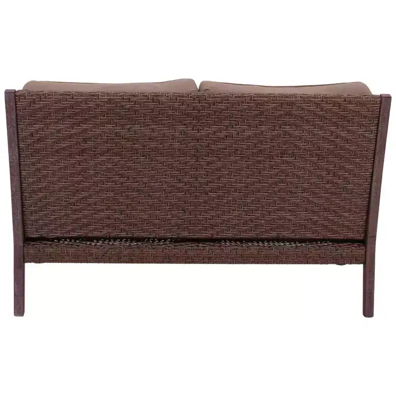 Conjunto de sofá de dos plazas Courtyard Casual Buena Vista II de 6 piezas con otomanas. Incluye: un sofá de dos plazas, una mesa de centro, dos sillones club y dos otomanas