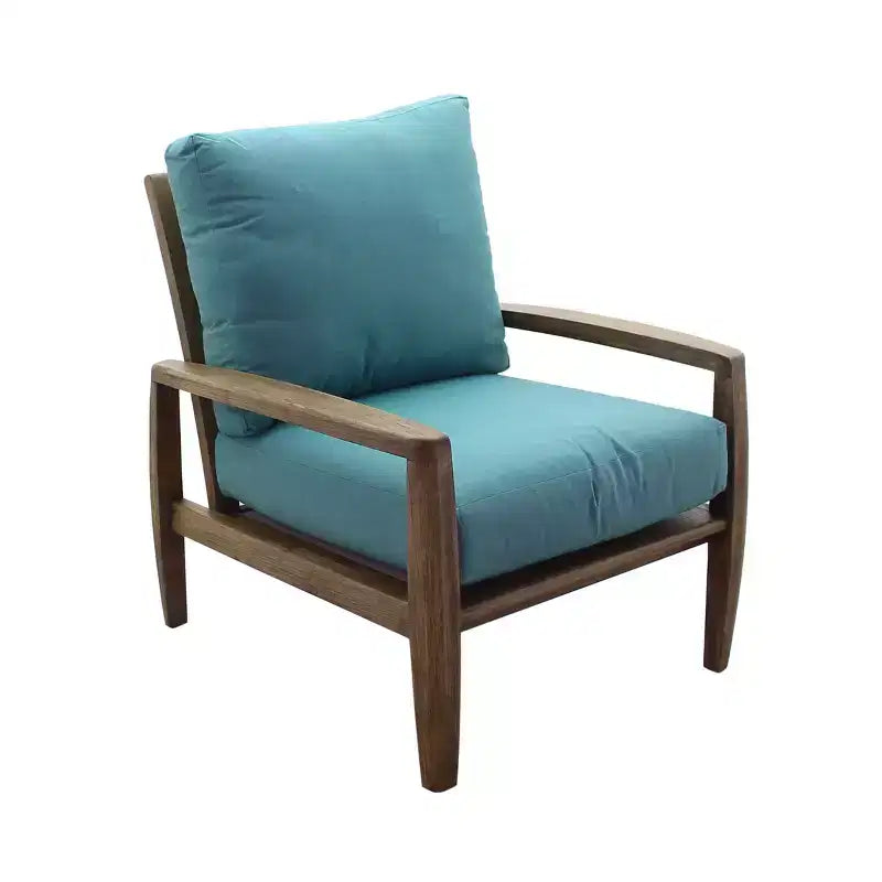 Conjunto Courtyard Casual Avalon de 2 piezas, de madera de teca FSC, con sillón de club y otomana