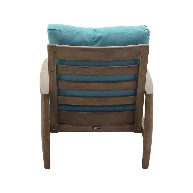 Conjunto Courtyard Casual Avalon de 2 piezas, de madera de teca FSC, con sillón de club y otomana