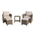 Courtyard Casual Capri 5 pc Relax Chat Set Includes: One End Table, Two Club Chairs and Two Ottomans