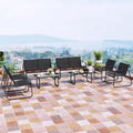 Costway 8 PCS Patio Furniture Set Fabric Lawn Chairs and Loveseat with Coffee Table